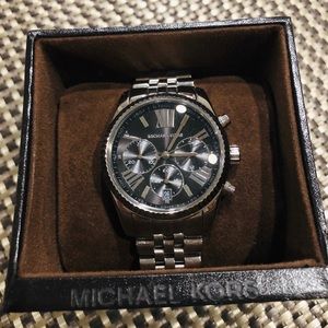 Black and silver Michael Kors unisex watch